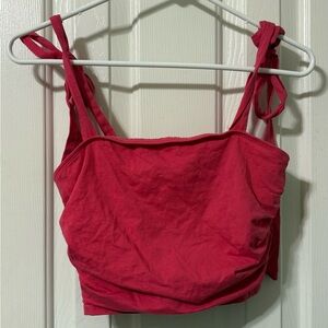 SHEIN Red Tie-Strap Tank Top